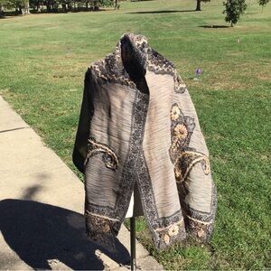 Chic Tan and Gray Women's Wrap